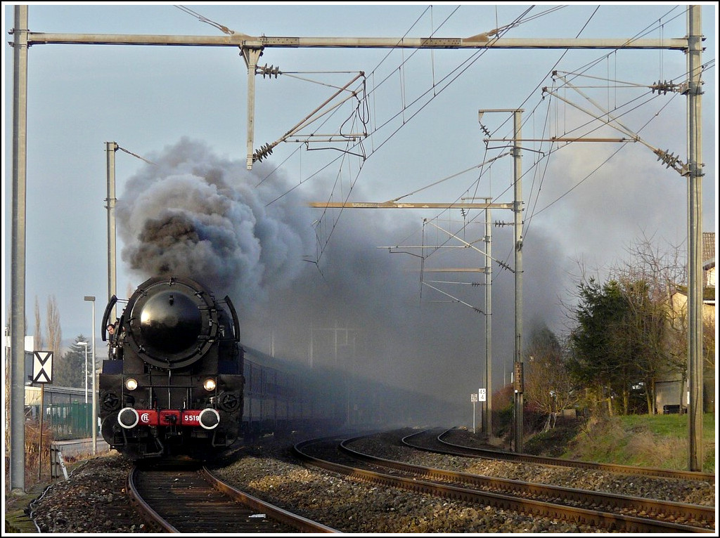 Unser Schmuckst�ck die 5519 in voller Fahrt. Schieren, 25.01.2009 (Jeanny)