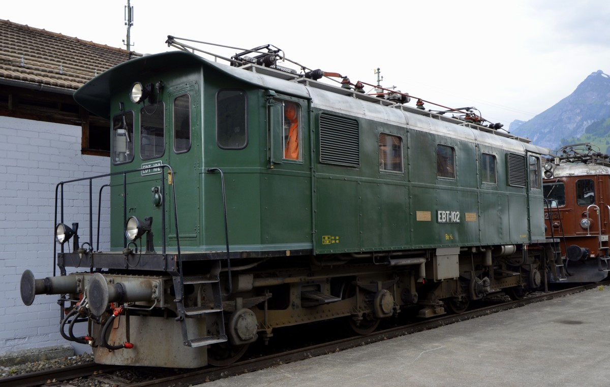100 Jahre BLS: Be 4/4 der EBT, ausgestellt beim Jubil�umsfest in Frutigen (28.06.2013).
