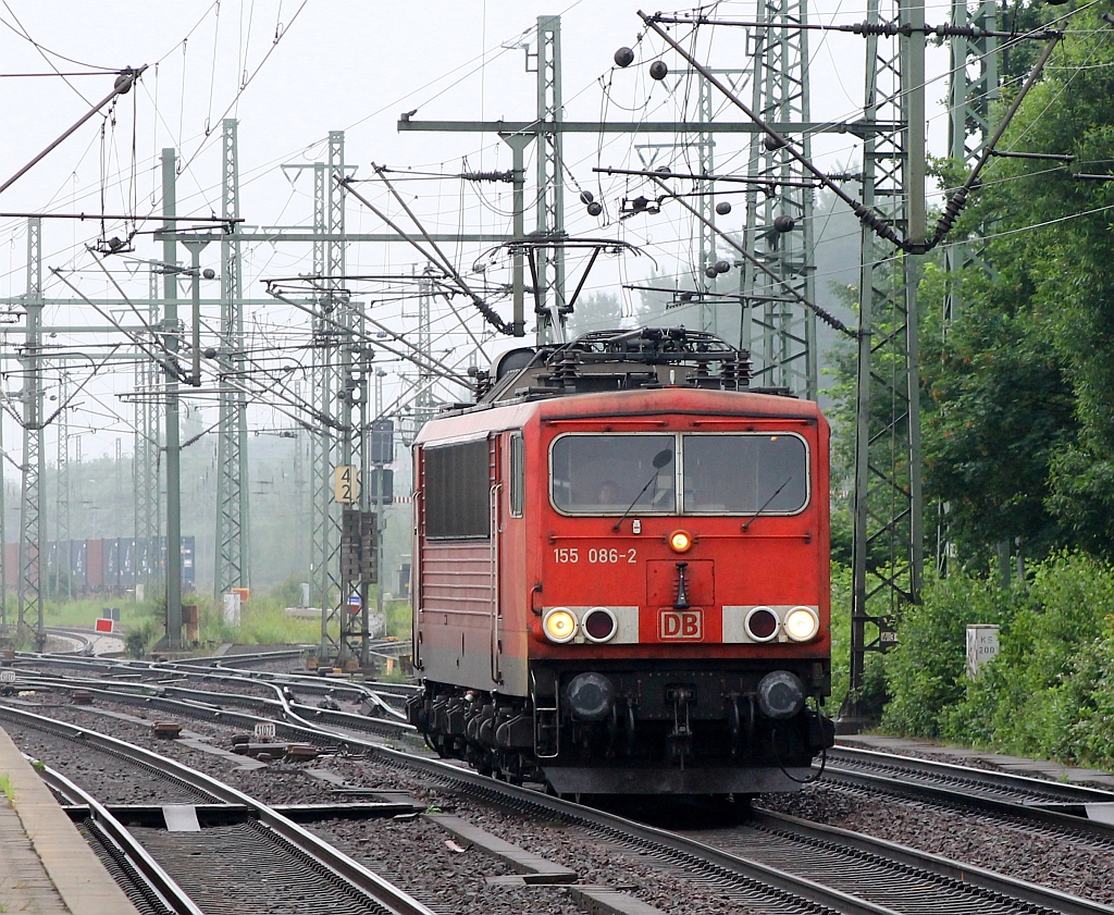 155 086-2 auf Solo-Tour durch HH-Harburg. 29.06.2013