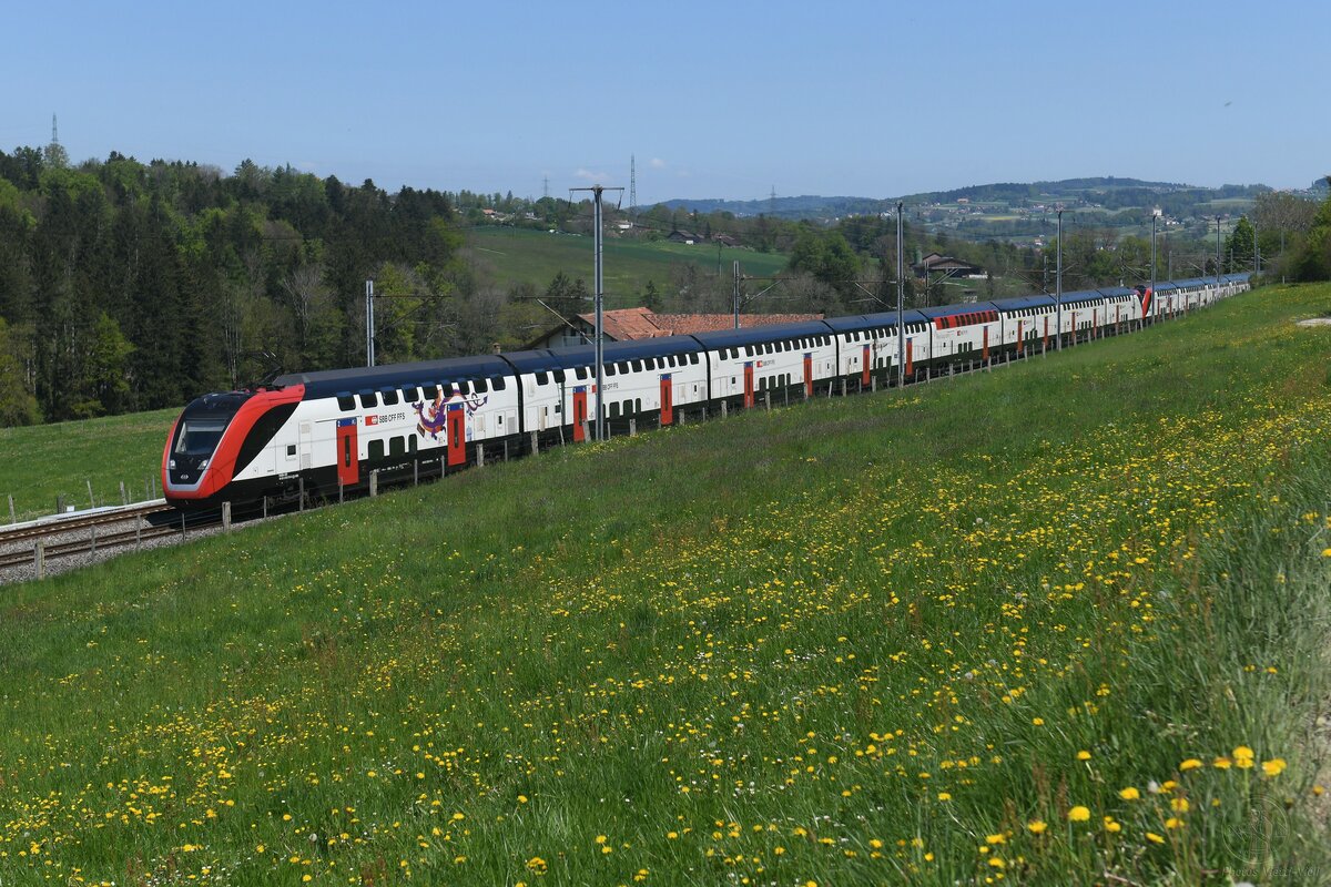 2025-04-30.SBB CFF FFS Chem la Comba Puidoux
Automotrice à deux étages Bombardier Twindexx
RABe 502 019 en UM 502

© la photo vous intéresse merci de me contacter
photos-vietti-violi@ik.me