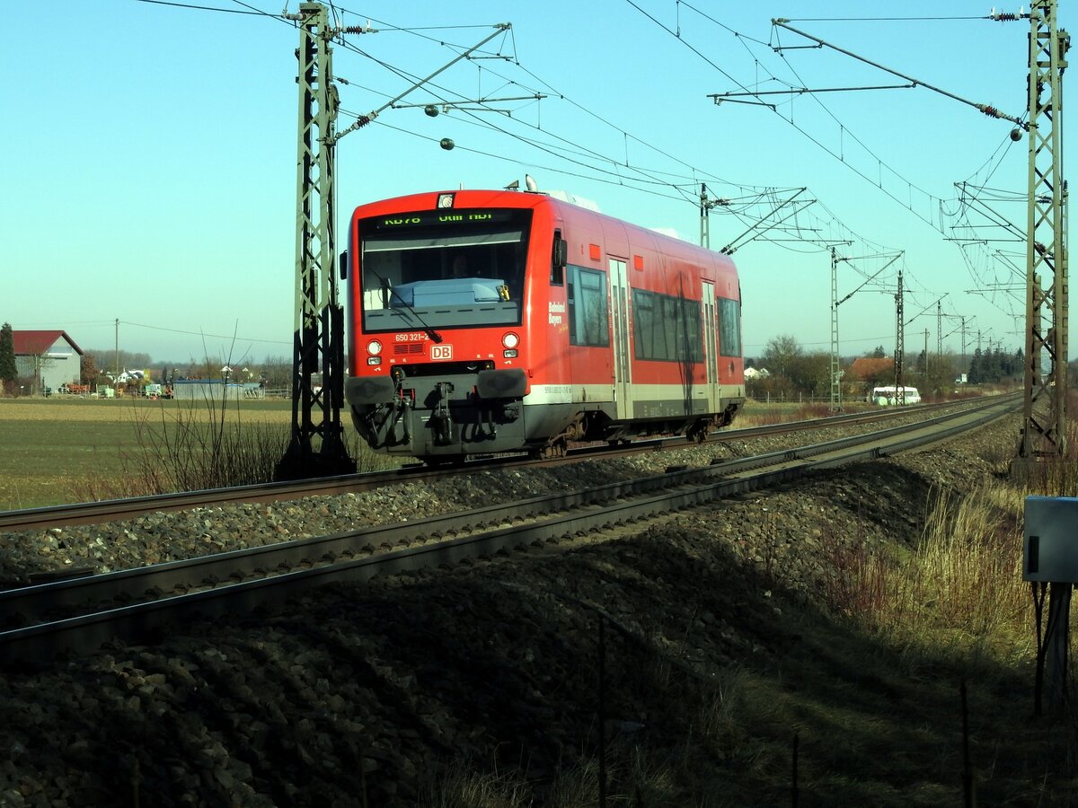 650 321-2 RB 78 in Neu-Ulm Pfuhl am 09.02.2023.