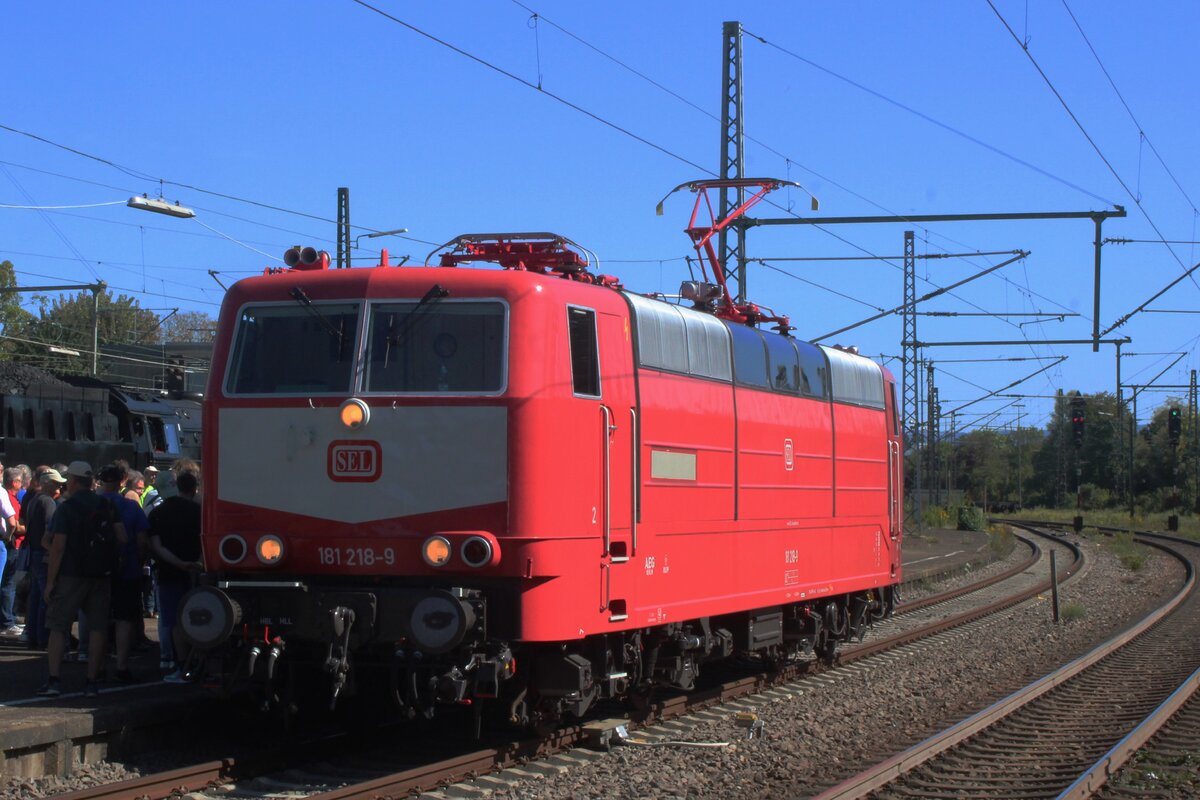 Am 19 September 2019 wurde SEL 181 218 in Göppingen während die Märklin-Tage  GÖPPINGEN  getauft.