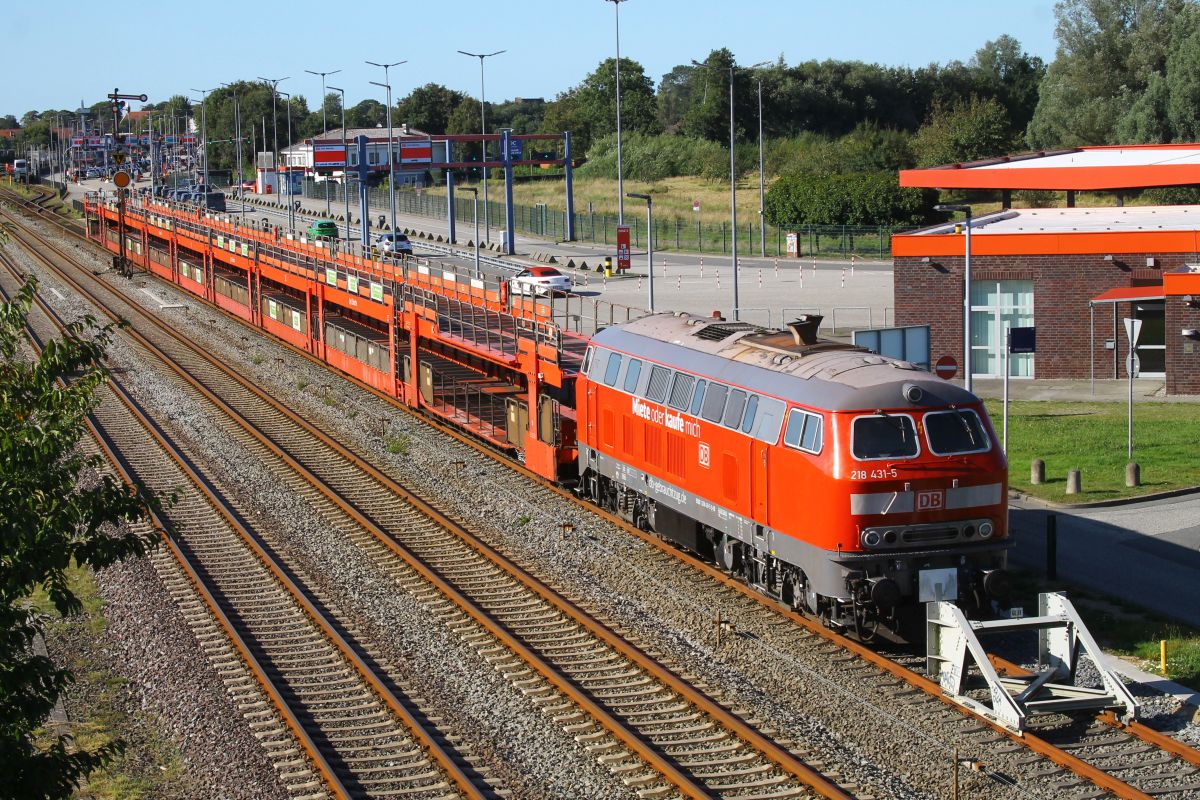 DB Gebrauchtzug 218 431 + Autotransportwagen Nieb�ll AZ 06.09.2025