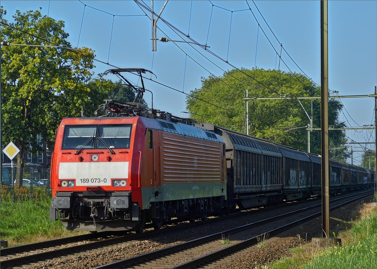 DB Lok 189 073-0 mit einem G�terzug auf der Strecke Roosendaal – Breda nahe Etten-Leur. 31.08.2019 (Hans)