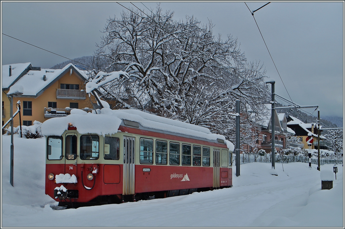 Der CEV BDe 2/4 in Blonay.
2. Feb. 2015