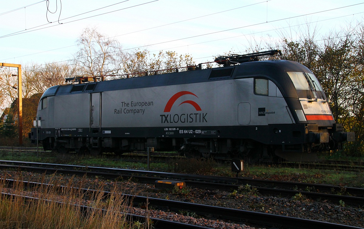 MRCE/TXL 182 529-8(REV/Lz/10.10.08)abgestellt im Gbf Padborg/DK. 08.11.2013