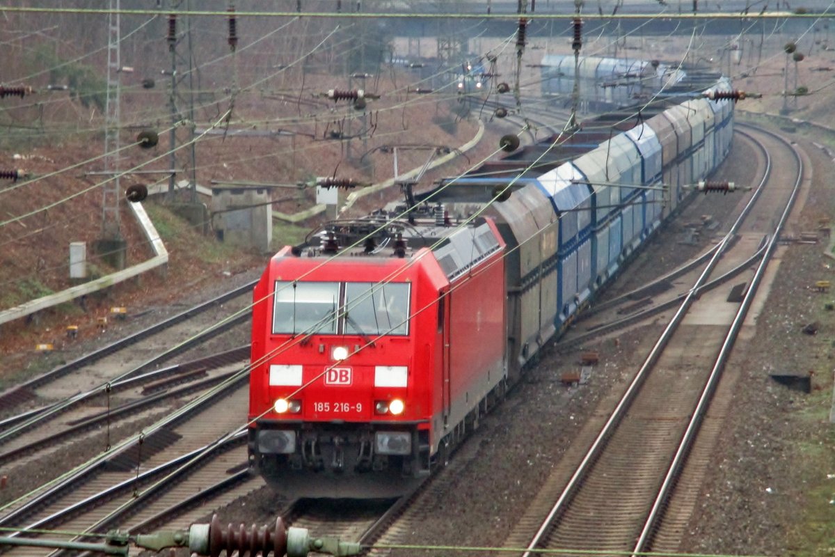 PKP Kohlezug mit 185 216 durchfahrt Duisburg-Kaiserberg am 30 J�nner 2018.