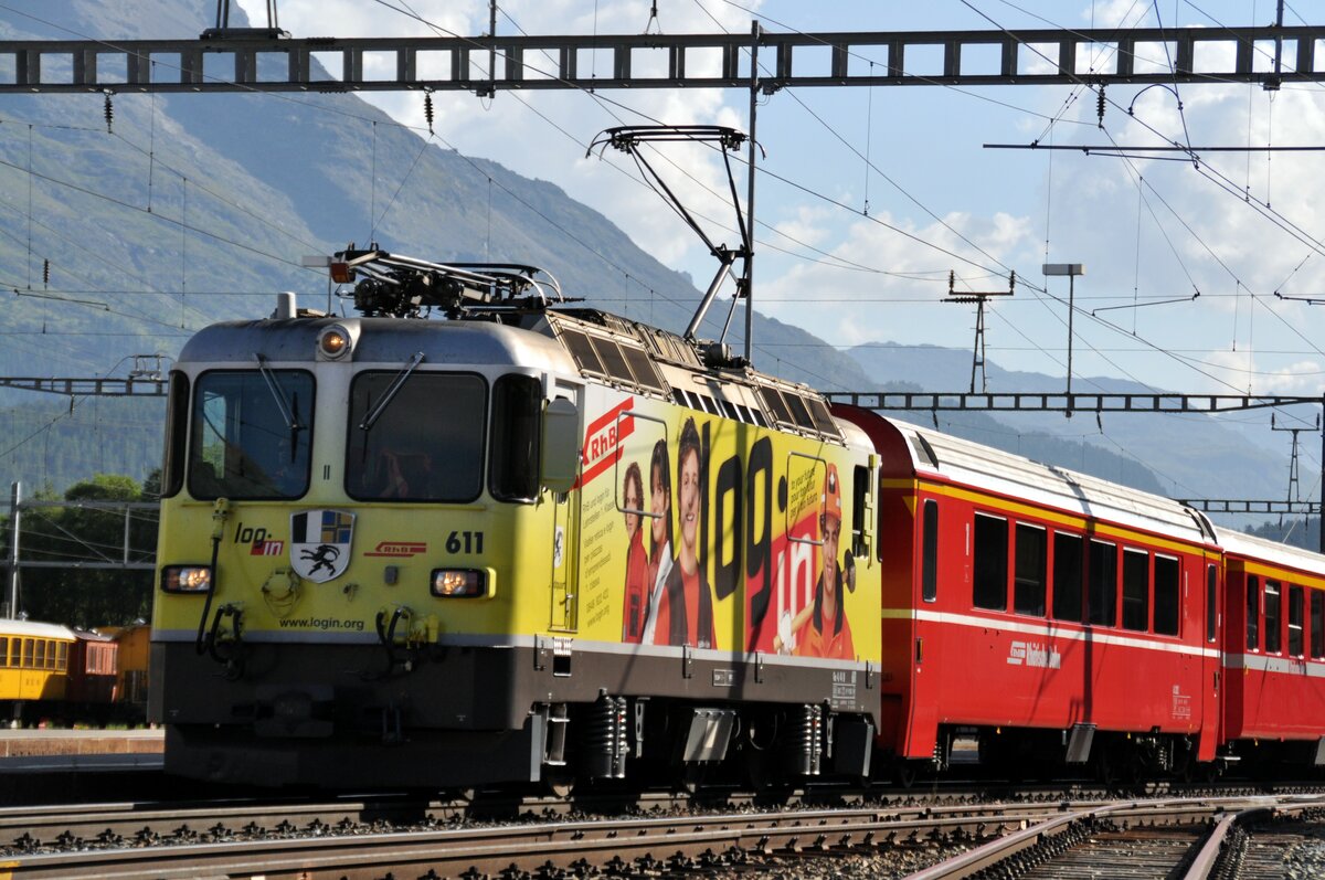 RhB Ge 4/4 II Nr.611 in Samedan am 18.08.2008.