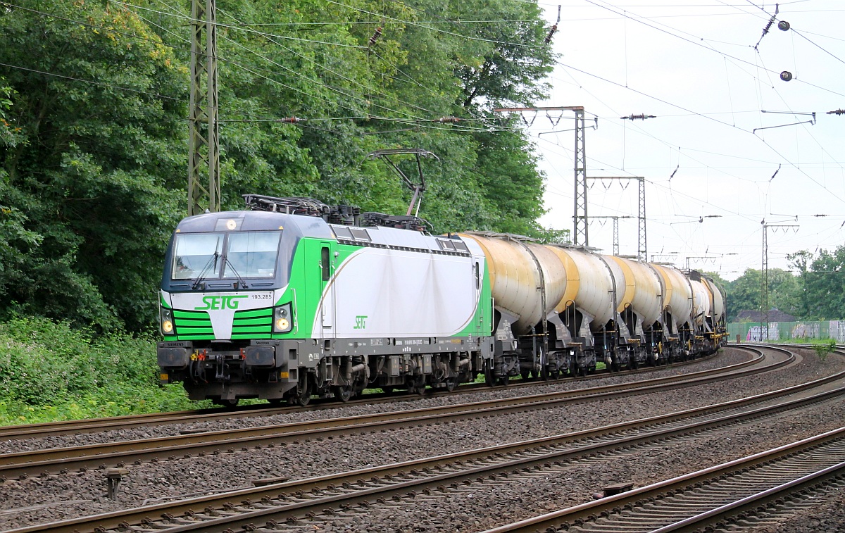 SETG 193.285 vor  Knickkessel wagenzug Abzw. Lotharstraße Duisburg 09.06.2022