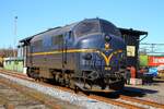 Die ehemalige DSB MX 1023 ist seit ihrer Übernahme durch die VIKINGRail blau lackiert. Sie verbringt das Wochenende in Pattburg 05.04.2025.  