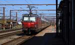 DSB Litra EB 3225 + 3216 verlassen hier mit dem ECE 39x Pattburg/DK Richtung Kopenhagen. 24.04.2026