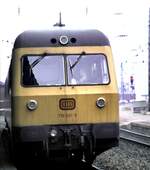 Schienenprüfzug 719 501-9 in Geislingen Steige am 06.02.1982.