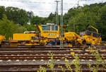   Seitenansicht von der Plasser & Theurer Schotterverteil- und Planiermaschine SSP 110 SW (Schweres Nebenfahrzeug Nr.