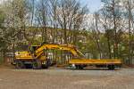   In Betzdorf/Sieg am 12.04.2014 abgestellt:   Der Liebherr A 900 C ZW Li / 1031 Zweiwegebagger (Nr.