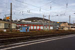 Blick vom Bahnsteig des Hbf Siegen auf den Ringlokschuppen Siegen am 30 Dezember 2023.