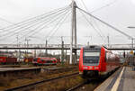 Dieseltriebwagen im Hauptbahnhof Hof am 17.04.2023, links der „Wal“ Der VT 641 039 (95 80 0641 039-2 D-DB) ein Alstom Coradia A TER besser bekannt als „Wal“ und rechts der VT