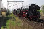 Mit ein Sonderzug verlässt 01 0509 Pirna am 11 April 2014.