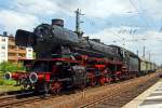 Dampfspektakel 2014 - Die schnelle Güterzug-Einheitsdampflokomotivene 41 018 der Dampflok-Gesellschaft München e.V., ex DB 042 018-2, ex DB 41 018, ex DR 41 018, fährt am 31.05.2014 mit