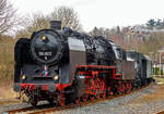   Die 50 3501-9 des Meininger Dampflokwerkes, ex DR 50 3501-9, ex DR 50 380, am 03.02.2018 mit eine Dampfsonderzug der Eisenbahnfreunde Treysa e.V.