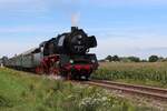 VSM 50 3654 schiebt ganz rühig ein Dampfpendelzug durch Lieren am 3 September 2023 während das Dampfspektakel Terug-naar-Toen.