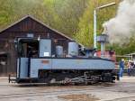 Die FGF Lok 5 eine Henschel  Brigadelok  ist am 01.05.2015 zur Saisoneröffnung im Feld- und Grubenbahnmuseum Fortuna in Solms-Oberbiel unter Dampf.