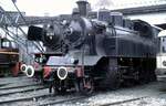 Tegernseebahn Dampflok Nr.7 und 41 364 beim BEM in Nördlingen im Oktober 1990.