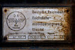 Fabrikschild des Anh�ngerfahrzeuges AF 108, Kleinwagen Nr.