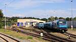 Blick auf das Bw Husum u.a mit 245 207-6 und 246 001-2, der  Werks-K�F  und Donna die nicht sichtbar bzw nicht fotografierbar abgestellt war. 02.08.2026