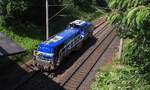 Spitzke DE 18-SP-308 oder 4185 308-8 REV/VL/29.09.25 im Einsatz bei Gleisbauarbeiten in Schleswig. Husbybr�cke 14.07.2026 II
