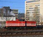 V 100.03 der HGB Hessische G�terbahn GmbH (ex 202 488-3) am 31.01.2011 abgestellt in Siegen-Weidenau.