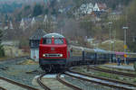 V160 / 216 002, auch besser bekannt als  Lollo  fuhr am heutigen Samstag, 03.02.2018 einen Ski-Sonderzug nach Willingen, anl�sslich des Skisprung-Weltcups.