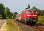   Die 218 307-7 der DB Fernverkehr AG (92 80 1218 307-7 D-DB) schiebt den IC 2327 (Fehmarn-Burg - Lübeck - Hamburg - Köln Hbf 15:53 - Frankfurt(Main)Hbf - Nürnberg - Passau) am
