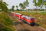   Die 218 329-1 (92 80 1218 329-1 D-DB) der DB Regio AG mit dem RE 85 Hamburg - Lübeck – Oldenburg in Holstein  – Puttgarden (Umlauf RE 21448) fährt am 13.06.2015 von
