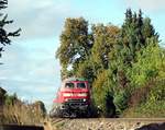218 456-2 und eine weitere 218 mit IC Allg�u f�hrt durch Bellenberg.