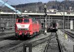 218 474-5 und 218 in Ulm am 06.04.1997.