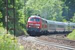 218 487-7 und eine weitere 218 mit IC 2012 Allgäu fährt aus Ulm aus am 06.06.2013.