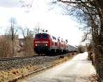 Heute kam der IC Allgäu mit drei 218, vorn 218 824-1 in Bellenberg am 14.03.2022.