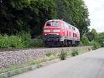 218 443-0 solo in Bellenberg am 11.07.2020.