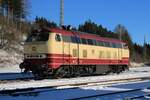 Am 3 Januari 2026 lauft NeSa 218 105 um in Seebrugg.