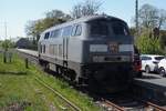 Diepholzer Kreisbahn 218 468 steht nam 23 April 2026 in deren Heimatbahnhof Diepholz.
