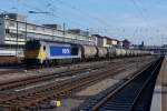 VOITH: Diesellokomotive mit einem Kesselwagenzug anl�sslich der Bahnhofsdurchfahrt Regensburg am 21.