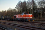 Die RLG 54 / 175 504-9 (92 80 1275 504-9 D-RLG) eine MaK G 1206 der RLG - Regionalverkehr Ruhr-Lippe GmbH (Soest), vermietet ans Schwesterunternehmen WLE - Westfälische Landes-Eisenbahn GmbH,