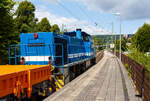 Die SPITZKE G 1206-SR-01 / 275 846-4 (92 80 1275 846-4 D-SLG) der SPITZKE SE (Großbeeren), ex XR 01 der SPITZKE RIEBEL GLEISLOGISTIK, ex V 200 001 der Xaver Riebel Gleisbau, fährt am 17 Juli