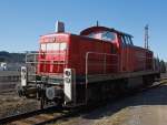 294 850-3 (V 90 remotorisiert) der  DB Schenker Rail Deutschland AG am 07.03.2011 in Kreuztal am Ablaufberg.