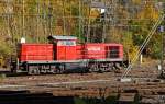 294 794-3 (V 90 remotorisiert, ex DB 290 294-8) der DB Schenker Rail Deutschland AG abgestellt am 21.10.2012 in Kreuztal.