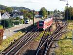 612 162 Ausfahrt aus Vöhringen vom Überholgleis in Richtung Ulm am 04.10.2020.