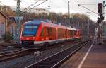   Ein Alstom Coradia LINT 41 (648 201 / 648 701) in Doppeltraktion mit einem Alstom Coradia LINT 27 (640 019) beide von der DreiLänderBahn fahren am 17.02.2014 als RB 95  Sieg-Dill-Bahn  (Au/Sieg