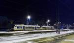 Zwei am 08.12.2012 (5:45 Uhr) in Offenburg abgestellte Stadler Regio-Shuttle RS1 (BR 650) der Ortenau-S-Bahn GmbH (OSB) eine 100-prozentige Tochtergesellschaft der S�dwestdeutschen