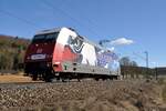 101 070-1 mit Werbung:  Die Adler  in Amstetten am 01.03.2010.
