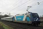 TCS 103002 (ex-DB 101 128) schiebt am 20 Dezember 2025 ein RB nach Mönchengladbach aus Venlo.